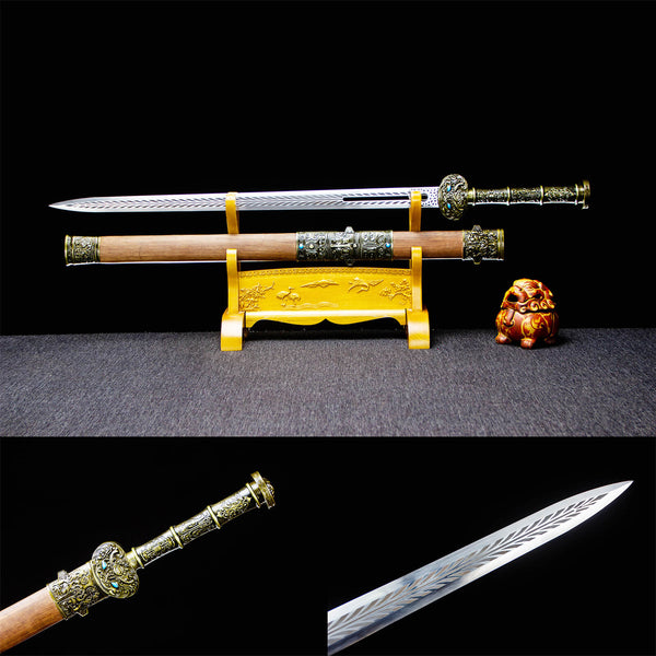 Handmade Chinese Traditional Sword High Performance Manganese Steel Green Face Beast Han Sword HGC06