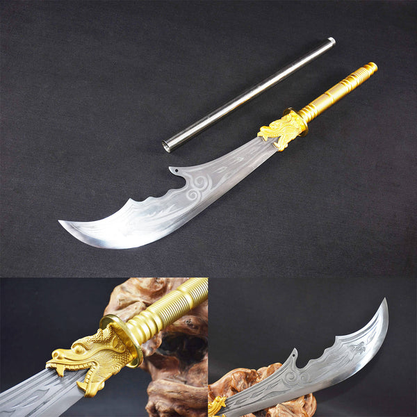 Handmade Chinese Traditional Eighteen Weapons High Manganese Steel Dragon Skies Spear HGP01