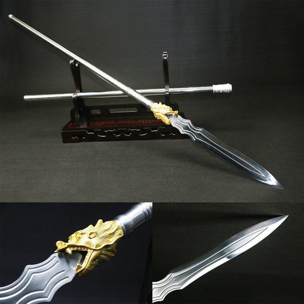 Handmade Chinese Traditional Eighteen Weapons High Manganese Steel Fairy Dragon Spear HGP12