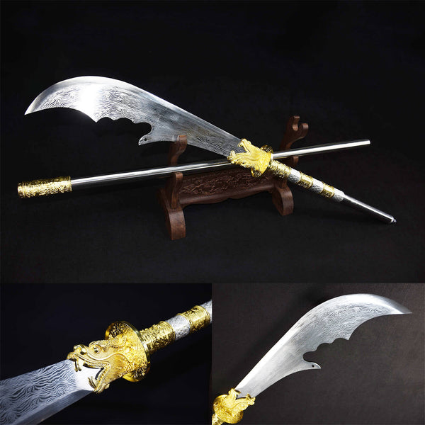 Handmade Chinese Traditional Eighteen Weapons High Manganese Steel Master Pattern Spear HGP19