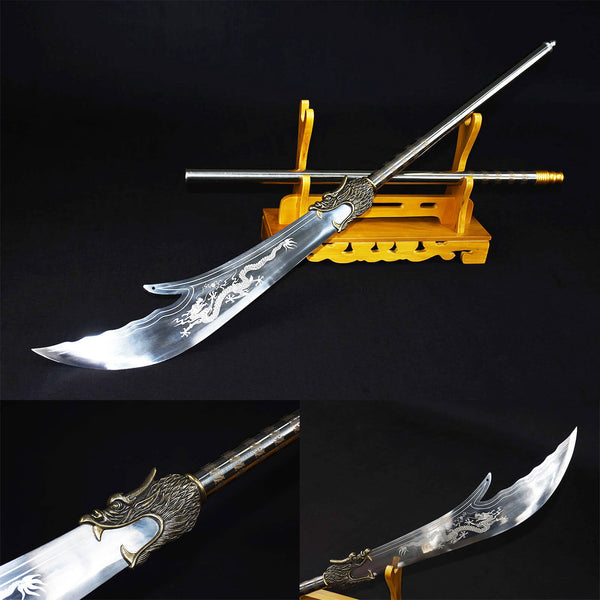 Handmade Chinese Traditional Eighteen Weapons High Manganese Steel the Green Dragon Crescent Moon Spear HGP20