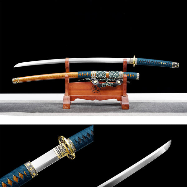 Handmade Japanese Samurai Katana High Performance Spring Steel Golden Pear Big Lacquer Sheath Tokugawa Taito HWK10