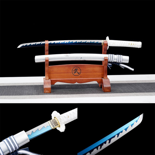 Handmade Japanese Samurai Katana Manganese Steel Solid Wood Paint Sheath Fish Every Year HWK53