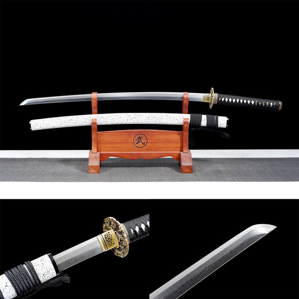 Handmade Japanese Samurai Katana Pattern Steel Large Paint Sheath Dragon Shadow HWK47