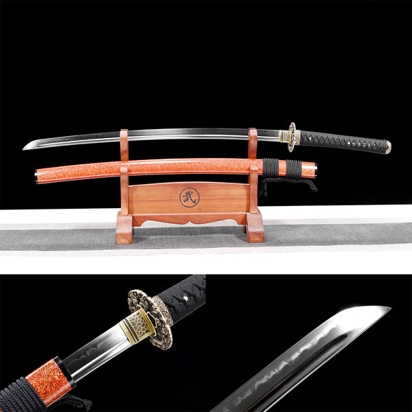 Handmade Japanese Samurai Katana T10 Steel Solid Wood Rope Ice Evil Spirit Warrior HWK06