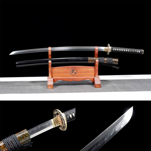 Handmade Japanese Samurai Katana T10 Steel Wave Nail Burn Barbarian HWK48