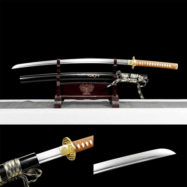 Katana samouraï fait à la main en cuivre haute performance en acier à ressort Xiao Han HHK30