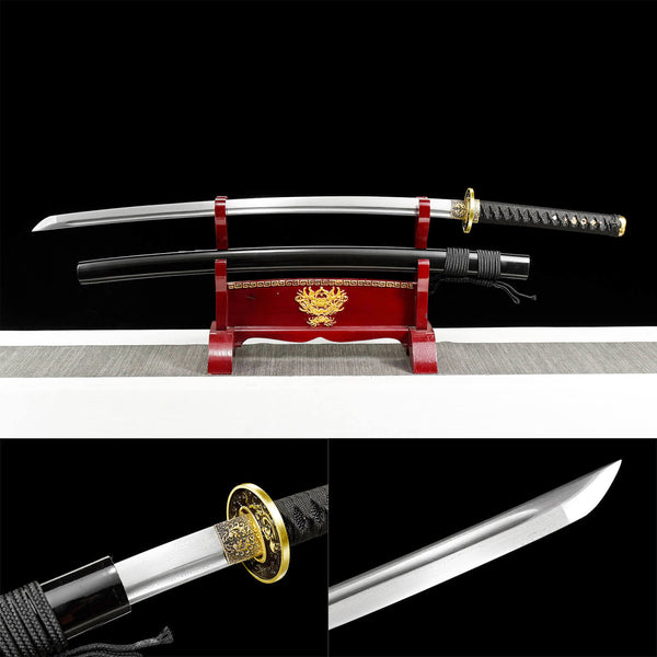 Fait à la main samouraï Katana forgé à la main motif acier bois massif grande laque gaine nuage Dragon HHK32