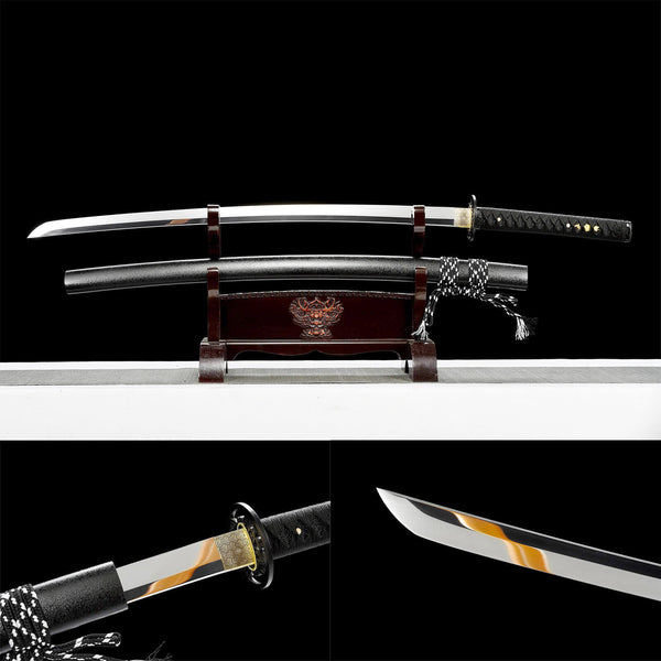 Fait à la main Samurai Katana High Manganese Steel Mirror Front HHK07