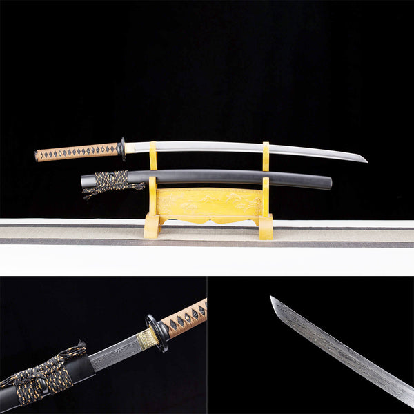 Fait à la main Samurai Katana Hundred Trempé Motif Acier Bois Massif Peinture Gaine HTK21