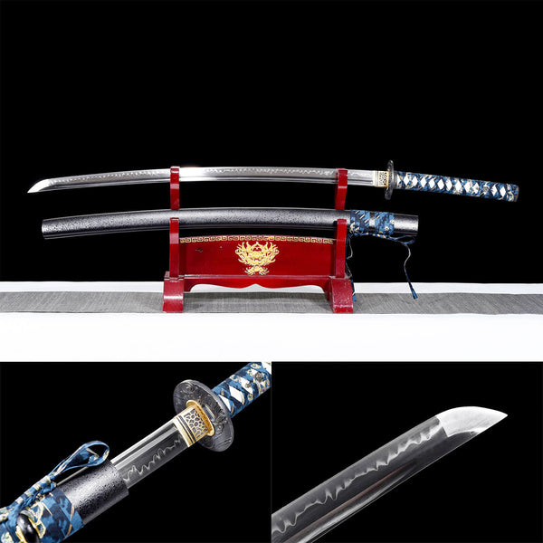 Fait à la main samouraï Katana T10 acier bois massif laque gaine de pluie Mu Village HHK26